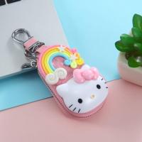 ราคา N814L คิตตี้สำหรับเด็ก กล่องกุญแจรถ KT ที่จัดระเบียบกุญแจ หนังพียู ซองกุญแจหนัง PU ฝาครอบพวงกุญแจ ตัวป้องกันป้องกัน กระเป๋าใส่กุญแจรถหนัง อุปกรณ์เสริมรถยนต์ (22205704072)