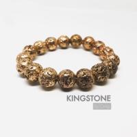 ราคา กำไลหิน ลาวา ภูเขาไฟ สีทอง สร้อยข้อมือหินแท้ Lava (22093847260)