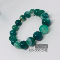 ราคา กำไลหินนำโชค อาเกต สีเขียวเข้ม หินอารมณ์ดี สร้อยข้อมือหินแท้ Agate (21087645932)
