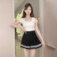 ราคา YTL พร้อมส่ง กระโปรงเทนนิสเอวสูง แต่งแถบผ้าฮานาโกะมีซับใน มี 6 สี (22361336855)