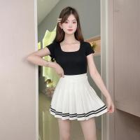 ราคา YTL พร้อมส่ง กระโปรงเทนนิสเอวสูง แต่งแถบผ้าฮานาโกะมีซับใน มี 6 สี (22361336860)