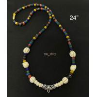 ราคา สร้อยคอลูกปัดโบราณ สร้อยคอลูกปัดทราวดี ลูกปัดสวยงาม 24นิ้ว (21575096973)