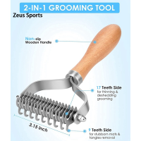 ราคา แปรงแต่งขนสัตว์เลี้ยงคาบาอิฉีคราดเสื้อชั้นใน2ด้านสำหรับสุนัขแมวอุปกรณ์กำจัดขนหวีแปรงขนอย่างปลอดภัย (22224632831)