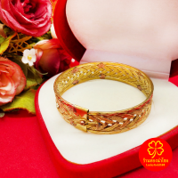 ราคา กำไลคลิปล็อคทองเหลืองลายเปียจิกสลับเงา เส้นผ่านศูนย์กลาง 5 6 ซม งานทองเหลืองแท้ งานดิบไม่ได้ชุบ ทองเหลืองโบราณ (21642051544)