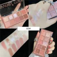 ราคา พาเลทอายแชโดว์ เนื้อแมตต์ กลิตเตอร์ ติดทนนาน 10 สี เครื่องสําอาง (9890811772)