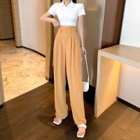 ราคา กางเกงขากว้างเอวสูงทรงหลวม กางเกงเอวสูง สาวออฟฟิศ ใส่ทำงาน กางเกงขายาว กางเกงเอวสูง กางเกงใส่ทำงาน ดีไซน์เรียบ (9714404083)