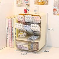 ราคา แถมสติ๊กเกอร์ กล่องปากกาตั้งโต๊ะ กล่องใส่ปากกา ทรงสูง มีลิ้นชัก กล่องใส่เครื่องเขียน มีขาตั้ง (22577348102)