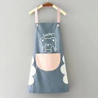 ราคา Cute cartoon apron with printed logo suitable for couples home kitchen catering hand erasable waterproof oil resistant and dirt resistant (22397726953)