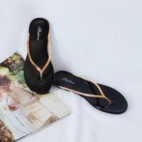 ราคา 700 รองเท้าเกาหลี รองเท้าหูหนีบ รองเท้าแตะ สวมใส่สบาบ มี2สาย สายสีทอง สายสีดำ วัสดุงานพอลิเมอร์ (21395735399)