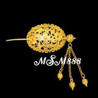 ราคา รัดเกล้าเครื่องประดับผมชุดไทย เป็นชุดคู่ปิ่นปักผม สีเงินขาว สีทอง (22228376612)