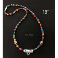 ราคา สร้อยคอลูกปัดโบราณ ลูกปัดหินสี ตกแต่งด้วยหินเนปาล 18 (22584113673)
