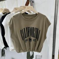 ราคา เสื้อยืดครอปสาวอวบผู้หญิงที่กําลังฮิต oversize เสื้อผ้าแฟชั่นสไตล์เกาหลี เสื้อเอวลอยวัยรุ่นน่ารักๆ แขนกุดทรงปีกค้างคาว สตรีทลายวินเทจ เท่ๆ สินค้าฤดูร้อนใหม่ สีดำ สีขาว ลำลอง เนื้อผ้าใส่สบาย เสื้อครอปล