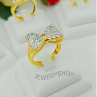 ราคา JIJL W111 แหวนโบว์ แหวนฟรีไซส์ แหวนทอง แหวนเพชร แหวนใบมะกอก แหวนทองชุบ แหวนทองสวย (20707400675)