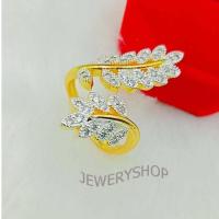 ราคา JIJL W113 แหวนแฟชั่น แหวนฟรีไซส์ แหวนทอง แหวนเพชร แหวนใบมะกอก แหวนทองชุบ แหวนทองสวย (20707250728)