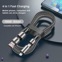 ราคา สายชาร์จเร็ว100วัตต์4 In 1 PD ชาร์จเร็วชนิด C ยูเอสบีสายเคเบิลข้อมูล C สายชาร์จเร็ว iPhone สายชาร์จสายชาร์จเร็วสำหรับ IPhone15 Type C ไปยัง iPhone (21128652488)