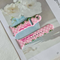 ราคา สายนาฬิกาใหม่ Flowerลวดลายดอกไม้ สายยางซิลิโคน ใช้ได้กับ Smart Watch 7 6 5 4 3 2 1 ขนาด38 40 41mm 42 44 45 49mm Smart Watch X7 X6 X8Max HW22Plus (15208651091)