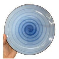 ราคา จานเซรามิค จานแบน ลายก้นหอยสวยๆ 10 5 นิ้ว จานราคาถูก จานสวยๆ (21378245610)