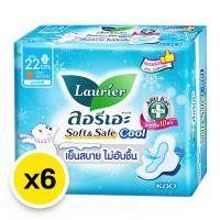 ราคา ลอรีเอะ ซอฟท์แอนด์เซฟ สลิมคูล ผ้าอนามัย 22 ซม 4 ชิ้น x 6 (21388859402)