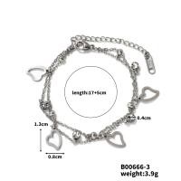 ราคา 1ชิ้นแบบญี่ปุ่นและเกาหลีแฟชั่นประณีตปรับได้เงินชุบทองสแตนเลสสีขาว CZ สร้อยข้อมือหัวใจ (21954577821)