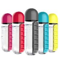 ราคา กระบอกน้ำใส่ยา ขวดน้ำใส่ยา กระบอกน้ำพกพา กระบอกน้ำพร้อมตลับใส่ยา จุน้ำได้ถึง 600 ml พกพาสะดวก (10093297864)