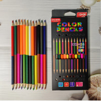 ราคา Rex TT 12ชิ้นดินสอสีสองหัว24สีตะกั่วสีเครื่องเขียนไม้ดินสอวาดสีซัพพลายเออร์โรงเรียนนักเรียน (22517458230)