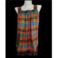 ราคา เสื้อคอกระเช้าผ้าขาวม้าผลิตจากผ้าขาวม้าฝ้ายใส่สบาย (22113775433)