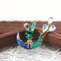 ราคา อุปกรณ์เสริมเข็มกลัดเคลือบละเอียดอ่อนหมุดกระต่ายนั่งอยู่บนเรือบอลลูนรูปดวงจันทร์ (22226216846)