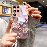 ราคา Hontinga เคสสำหรับ Samsung Galaxy เคสกระจกเทมเปอร์ S9 S24 S23 S22 S21อัลตร้าพลัส S24 S23 S22 S21 FE 5G S8บวก S8 S9 เคสไข่มุกผีเสื้อดอกไม้สีชมพูเคสแข็งเคสโทรศัพท์ด้านหลัง (21811314145)