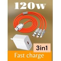 ราคา สายชาร์จเร็ว120วัตต์ พร้อมไฟสถานะสีฟ้า รองรับมือถือ หูฟัง ลำโพงบลูทูธ 3 หัวชาร์จ แบบ typeC microUSB lightning (21732976498)