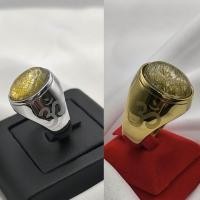 ราคา แหวนไหมทอง ข้างแหวนเป็นสัญลักษณ์โอม เป็นเนื้อสแตนเลสแท้ 100 (21886980409)