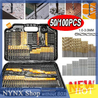 ราคา NYNX 100 50ชิ้นชุดดอกสว่านเหล็กความเร็วสูงเคลือบไทเทเนียม HSS (21998871474)