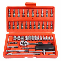 ราคา ชุดบล็อกประแจ เครื่องมือช่าง ชุดประแจบล็อก 46 ชิ้น บล็อก 1 4 ชุดบล็อก ประแจ Hand Tools ชุดเครื่องมือ อุปกรณ์ช่าง อุปกรณ์ซ่อม แบบพกพา ประแจชุดใ (22546031337)