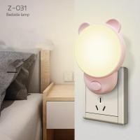 ราคา โคมไฟซ็อกเก็ตทรงหมีสำหรับไฟ LED กลางคืนอุปกรณ์ตกแต่งห้องนอนโคมไฟผนังข้างเตียงสำหรับเด็กเด็กทารกไฟกลางคืนการนอน (22283036973)