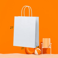 ราคา ถุงกระดาษของขวัญสีขาว ถุงกระดาษใส่ของกลับบ้าน ขายส่งถุงกระดาษ (22060889610)