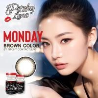 ราคา มีค่าสายตา Pitchy monday Gray Brown บิ๊กอาย สุดปัง คอนแทคเลนส์ รายเดือน มีอย แถมตลับฟรี (22480300650)