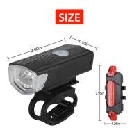 ราคา ไฟจักรยาน ชุดไฟจักรยาน ไฟหน้า ไฟหลัง LED แบบชาร์จ USB Cycling Light Bike Bicycle LED กันน้ำ (22209039368)