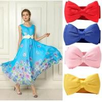 ราคา COD Ready Stock 1 แฟชั่นผู้หญิงสาว Bowknot เข็มขัดเอวยางยืดโบว์กว้างเข็มขัดยืดหัวเข็มขัด (4981266557)