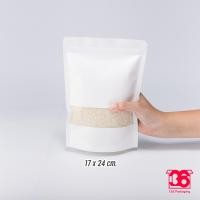 ราคา ถุงมีซิป ล็อคได้ คราฟท์ขาวมีหน้าต่างก้นตั้งได้ 50ใบ (9044005451)