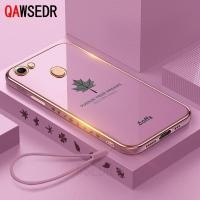ราคา QAWSEDR เคสลายใบเมเปิ้ลสำหรับ OPPO F7เคสโทรศัพท์ TPU นิ่มพร้อมสายคล้องแบบขอบตรงเคลือบสำหรับเด็กผู้หญิง (14575217699)