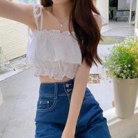 ราคา สายเดี่ยวผูกไหล่ จั๊มเอว สีพื้น เเต่งระบาย สไตล์สาวเกาหลี (21429299247)