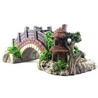 ราคา CluckCraft ของแต่งตู้ปลา ของตกแต่งตูปลา สะพานถ้ำหินตกแต่งตู้ปลา สะพานเรซิน ทรงถังเหล้า บ้านต้นไม้ ให้ตู้ปลาสวย อุปกรณ์ประดับตกแต่งตู้ปลา (21420443133)