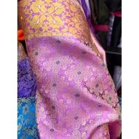 ราคา ตัดแบ่งเป็นหลา ผ้าไหมอินเดีย ตัดชุดส่าหรี ตัดชุดไทย สไบ ผ้าถุง ผ้าเงาทอลายสวยงาม หน้ากว้าง 44 (22098311258)