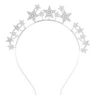 ราคา YOUMYLOVER โกธิค ที่คาดผมรูปดาว ทองสีทอง เงินสีเงิน ห่วงรัดผมเกินจริง เครื่องประดับอัญมณีอัญมณี Aureole Rhinestone Halo CROWN สำหรับผู้หญิง (22061932521)
