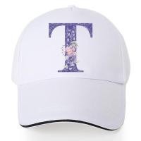 ราคา หมวกเบสบอล หมวกกอล์ฟแบบปรับได้ พิมพ์ลายดอกไม้สีม่วง ฮิปฮอป Trucker หมวกกันแดด หมวก (22297339119)