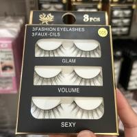 ราคา สินค้าส่งจากไทย ขนตาปลอม แผงดำ 3คู่ รุ่นบาง Eyelashes ขนตาปลอมธรรมชาติ ขนตาแฟชั่น (22240363805)