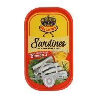 ราคา Sea Crown Sardines in Vegetable Oil 125g ซีคราวน์ปลาซาร์ดีนในน้ำมันพืช 125กรัม Barcode 8850229103622 (22087447180)