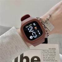 ราคา Jam Tangan Elektronik นาฬิกาผู้หญิงหน้าปัดสี่เหลี่ยมเรียบง่าย (21266652629)