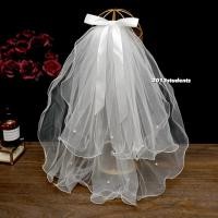 ราคา ส่งเร็ว เวลเจ้าสาวผ้ามุ้งโบว์ขาว มีไฟ ผ้าคลุมหน้าเจ้าสาว โบว์ใหญ่ กิ๊บติดผมเวลเจ้าสาว veil (22491206230)