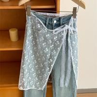 ราคา wa พร้อมส่งจากไทย ผ้าผูกเอวลูกไม้ กระโปรงผูกเอวซีทรู สไตล์วินเทจ (22406375455)