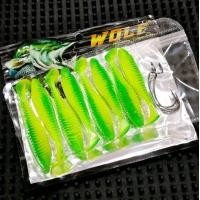 ราคา หนอนยาง เหยื่อยาง ปลายาง WOLF ขนาด 3 นิ้ว จากค่าย WOLF 8ตัว แพ็ค แถมเบ็ดในซอง (22203619785)